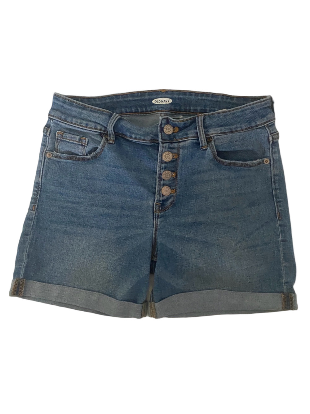 Old Navy Blue Button-Fly Rolled Hem Denim Shorts